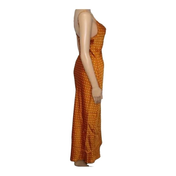 GUESS Eco Akilina Orange White Polka Dot Midi Slip Dress Small NWT - Picture 8 of 10